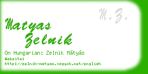 matyas zelnik business card
